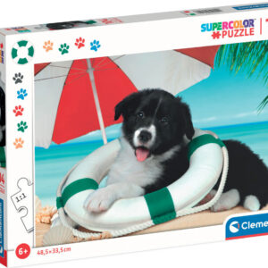 Clementoni Puslespil - Hund På Strand - Super Color - 104 Brikker