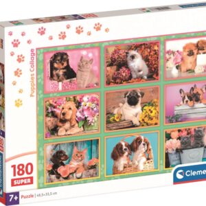 Clementoni Puslespil - Hvalpe Og Killinger - Super - 180 Brikker