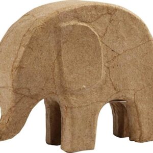 Elefant Figur - Mal Selv - Papmaché - 14x17 Cm - 1 Stk.