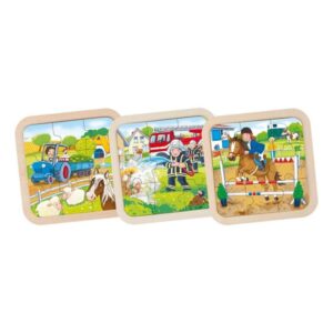 Goki Wooden Jigsaw Puzzle Farm Fire Department H Wood