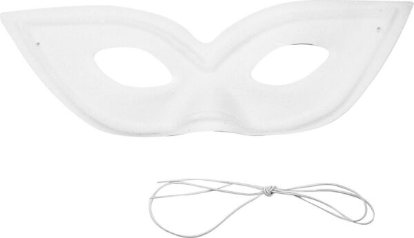 Mal Selv Maske - Cat Eye Halvmaske - Hvid