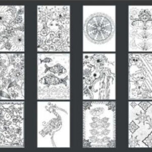 Marabu - Graphix - Mal Selv Postkort - Tangle World - 12 Stk