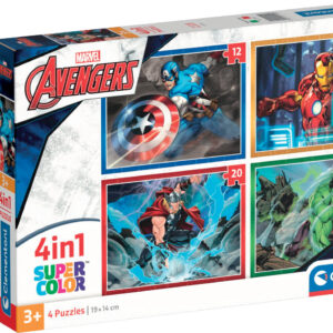 Marvel Puslespil - Avengers - Super Color - Clementoni - 4 Stk