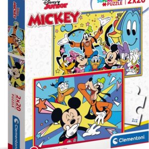 Mickey Mouse Puslespil - Super Color - Clementoni - 2x20 Brikker
