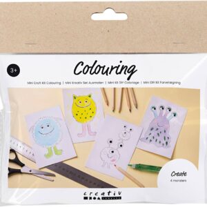 Mini DIY Kit Farvelægning, Monster,