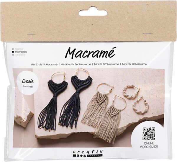Mini DIY Kit Macramé, Øreringe