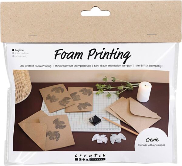 Mini DIY Kit Stempeltryk, Kort med Duer