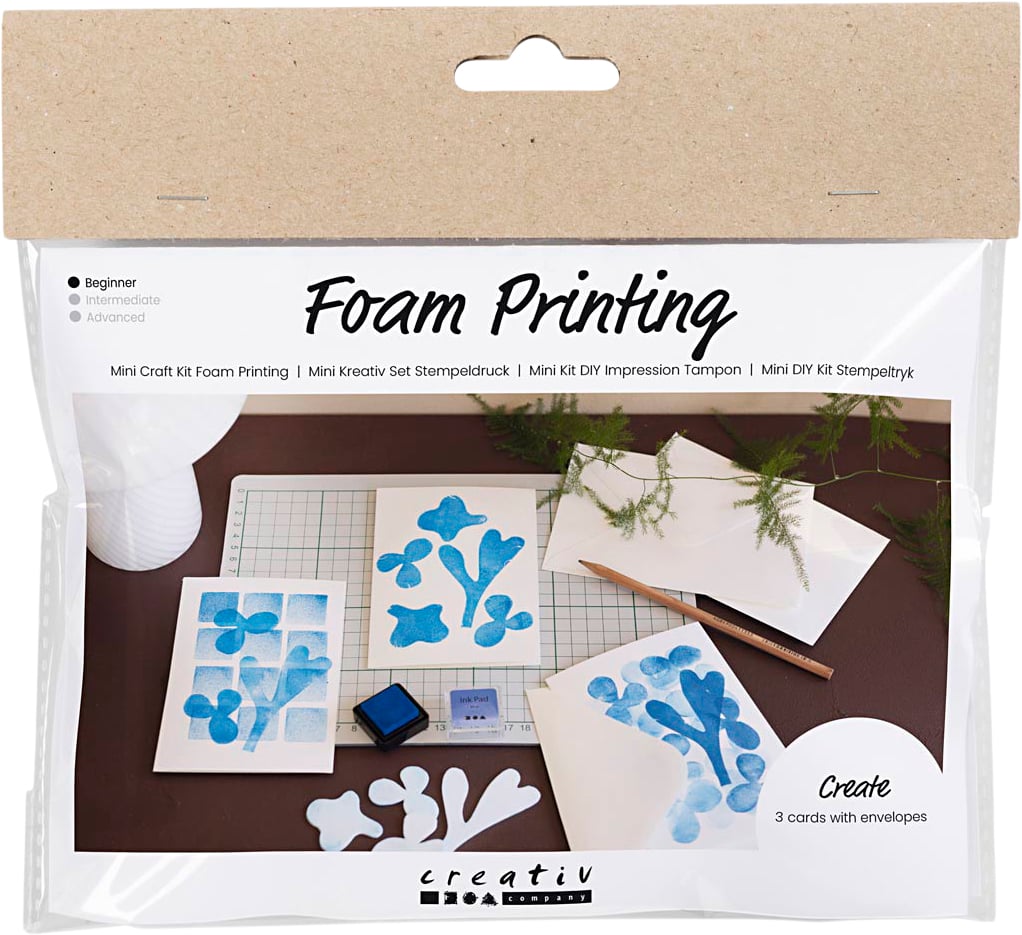 Mini DIY Kit Stempeltryk, Kort med Motiv