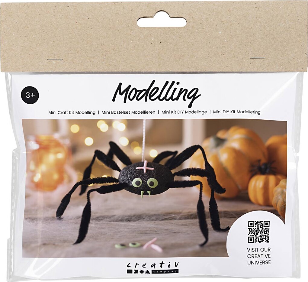 Mini Diy Kit - Silk Clay Og Foam Clay - Modellering - Edderkop
