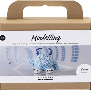 Mini Diy Kit - Silk Clay Og Foam Clay - Monster Bobby - Lys Blå