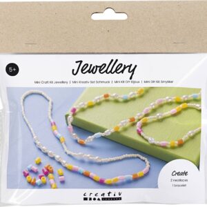 Mini Diy Kit Smykker - Halskæde Og Armbånd - Assorterede Farver - 1pk.