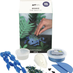 Silk Clay - Diy Kit - Billen Beanie - Blå