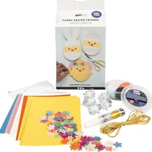 Silk Clay - Diy Kit - Sjove Påskevenner - Karton Med Pynt