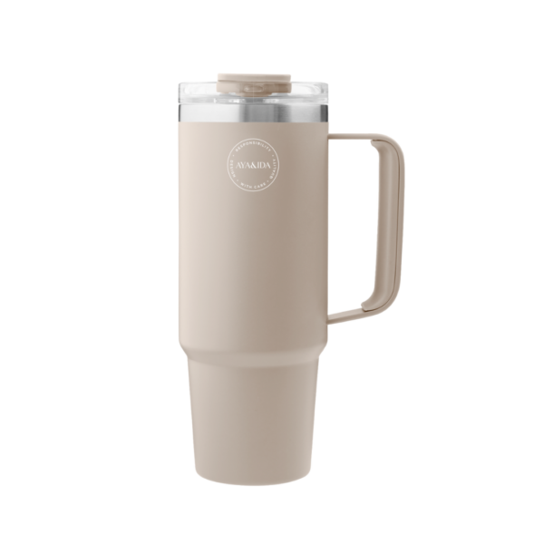 Termokop med Sugerør 885 ml, Cream Beige