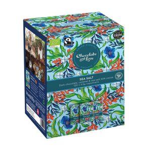 Chocolate and Love Sea Salt Dispenser box 120x5.5g chokolader. Økologisk - 660 g