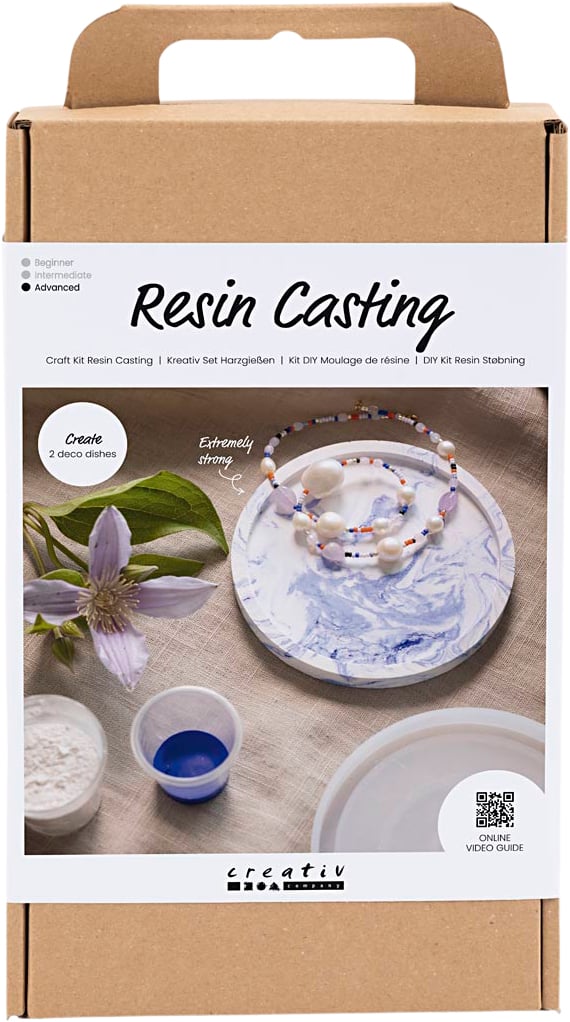 DIY Kit Resin Støbning, Rund Bakke med Marmorering