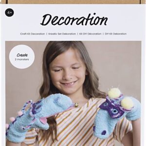 Diy Kit Dekoration - Strømpedukke Monster - Assorterede Farver