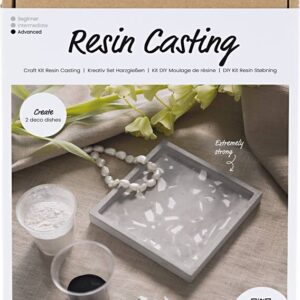 Diy Kit Resin Støbning - Firkantet Bakke - Sort - Hvid