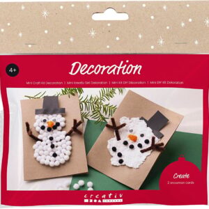 Mini DIY Kit Dekoration, Julekort med Snemænd