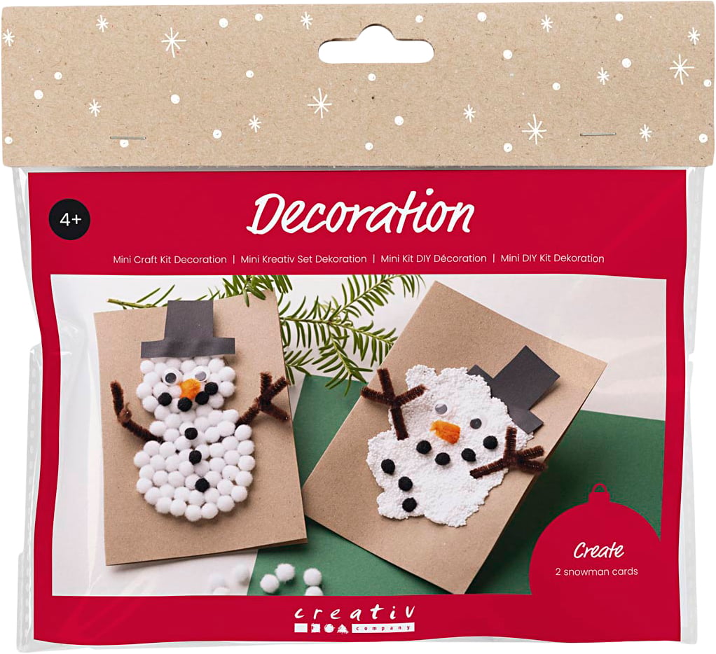 Mini DIY Kit Dekoration, Julekort med Snemænd