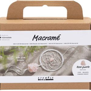 Mini DIY Kit Macramé, Drømmefanger med Rosenkvarts Krystal
