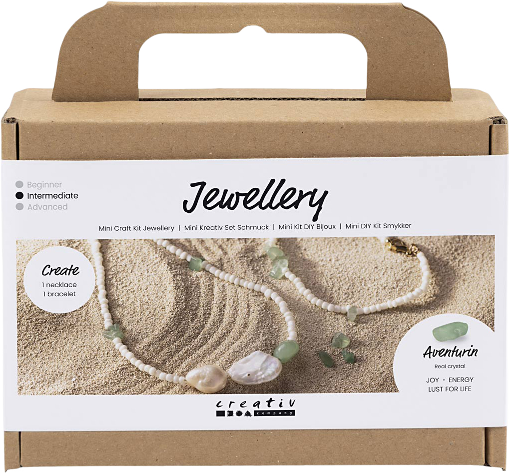 Mini DIY Kit Smykker, Aventurin, Halskæde og Armbånd
