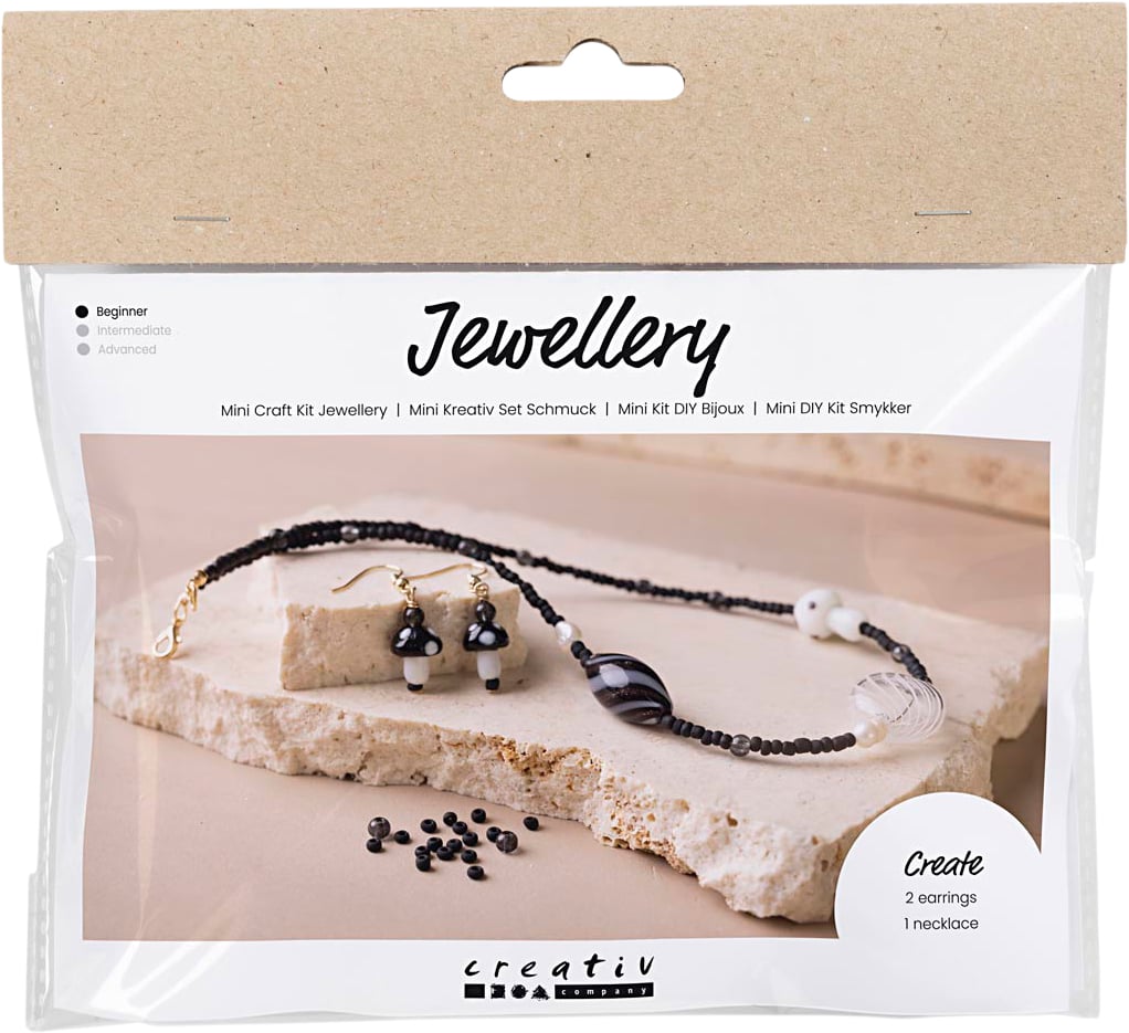Mini DIY Kit Smykker, Chunky Halskæde, Sort Harmoni