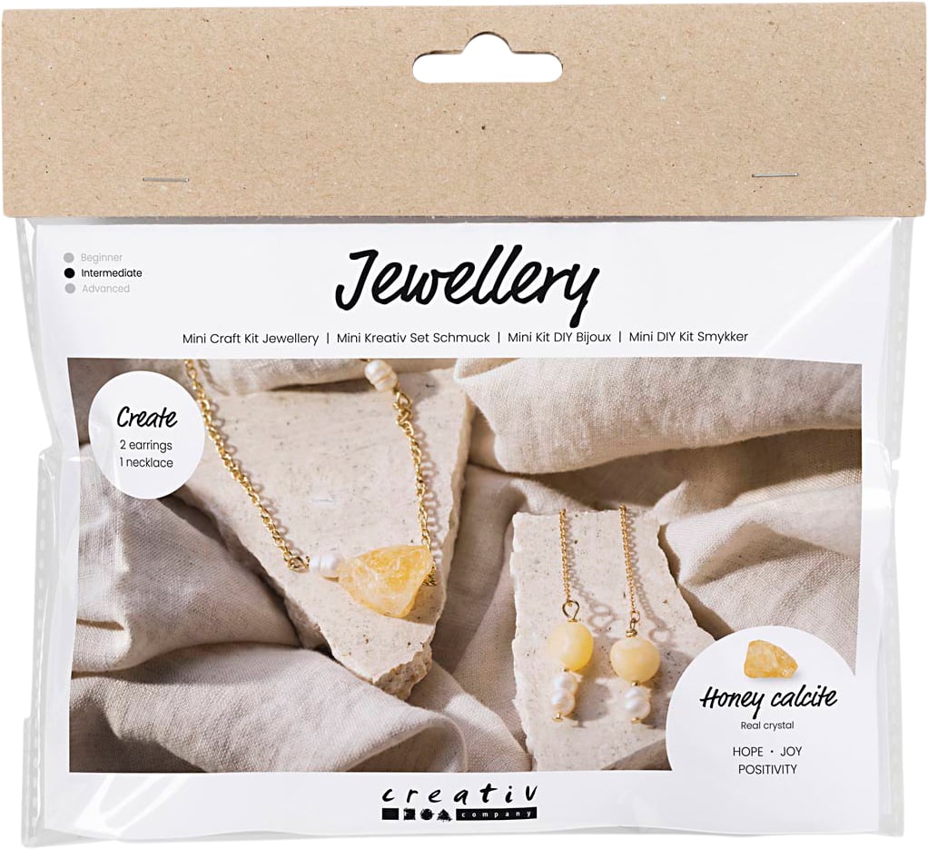 Mini DIY Kit Smykker, Halskæde og Øreringe med Honning Calci