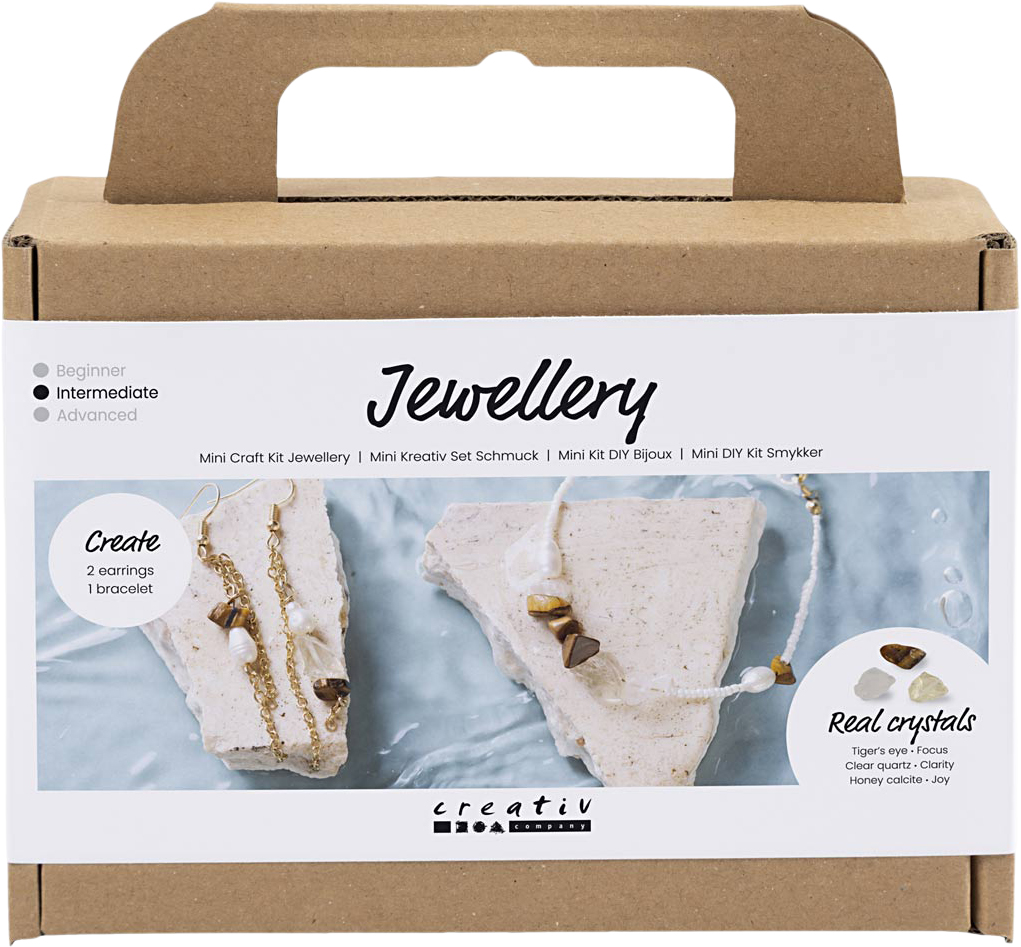 Mini DIY Kit Smykker, Krystalhalskæde og Øreringe