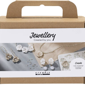 Mini DIY Kit Smykker, Øreringe, Armbånd og Halskæde med Blom