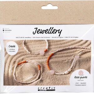 Mini DIY Kit Smykker, Rosakvartshalskæde og Armbånd
