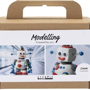 Mini Diy Kit Modellering - Robotdreng - Blå - Grå - Rød