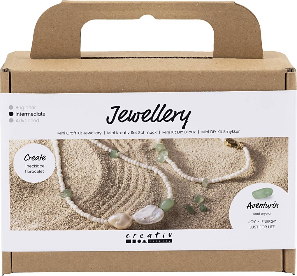 Mini Diy Kit Smykker - Aventurinhalskæde Og -armbånd