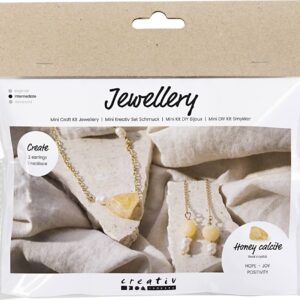 Mini Diy Kit Smykker - Halskæde Og øreringe Med Honning Calcit