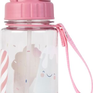 Saro - Flaske M. Sugerør - Pink