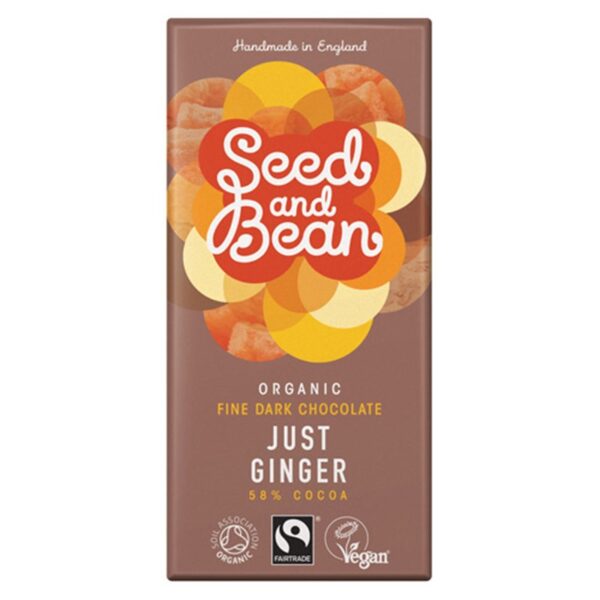 Seed&Bean Chokolade Mørk 58% Ginger Ø (85 gr)