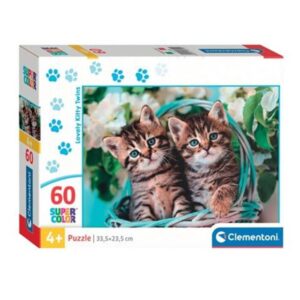 Clementoni Jigsaw Puzzle Super Color Lovely Kitty Twins 60 pcs. Floor