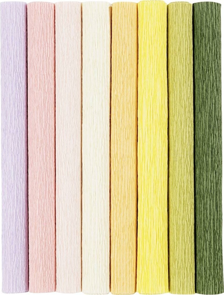 Crepepapir Til Diy Blomster - 8 Pastelfarver