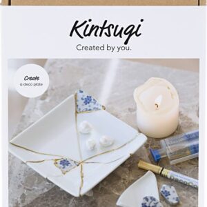 Diy Kit Kintsugi - Fad - Blå - Guld - Hvid