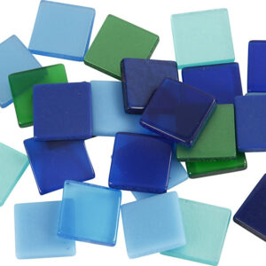 Minimosaik - Str. 10x10 Mm - Tykkelse 2 Mm - Blå/grøn Harmoni - 25 G