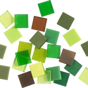 Minimosaik - Str. 10x10 Mm - Tykkelse 2 Mm - Grøn Glitter - 25 G