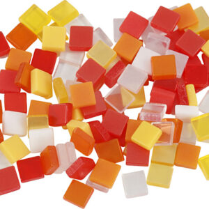 Minimosaik - Str. 5x5 Mm - Tykkelse 2 Mm - Rød/orange Harmoni - 25 G