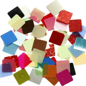 Pailletmosaik - Str. 10x10 Mm - Assorterede Farver - 250 G