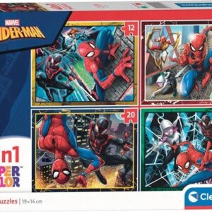 Spiderman Puslespil - Marvel - Super Color - Clementoni - 4 Stk