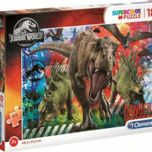 Clementoni Puslespil - Jurassic World - Super Color - 180 Brikker